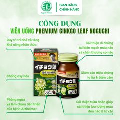 Viên Uống Bổ Não Premium Ginkgo Leaf Noguchi 60 viên Nhật Bản (DATE T2.2027)
