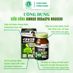 Viên Uống Bổ Não Ginkgo DHA & EPA Noguchi 60 Viên Nhật Bản (DATE T2.2027)