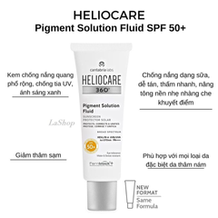 (Công Ty) Kem Chống Nắng Heliocare 360° Pigment Solution Fluid SPF50+ 50ml 