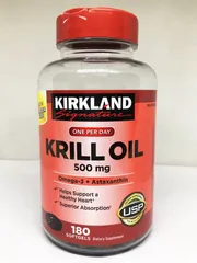 Dầu nhuyễn thể (dầu tôm) Kirkland Signature Krill Oil 500mg 180 viên 720906