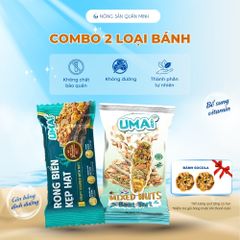 Combo Bánh Mixed - Bánh Thuyền & Rong Biển UMAI Nhà Làm, Khỏe Mạnh, Ăn Kiêng Thơm Ngon, Hương Vị Dinh Dưỡng Từ Việt Nam