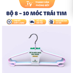 BỘ 8 - 10 MÓC TRÁI TIM VÀ INOX BỌC NHỰA (TV1562)