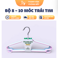 BỘ 8 - 10 MÓC TRÁI TIM VÀ INOX BỌC NHỰA (TV1562)
