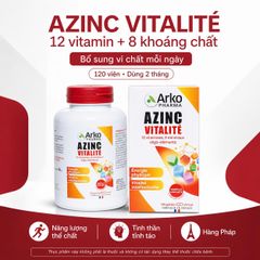 Vitamin tổng hợp cho người lớn Azinc Vitalité Arko Pharma 120 viên, bổ sung 12 vitamin 8 khoáng chất ,hỗ trợ hệ miễn dịch ,tăng đề kháng