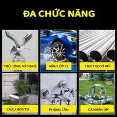 Sơn Bạc Mạ Crom Sơn Xịt Mạ Chrome Sáng Bóng 350ml - Chai Sơn Mạ Siêu Bóng-Sơn xe/