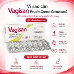Viên Đặt Dưỡng Ẩm Vùng Kín Vagisan FeuchtCreme Cremolum 16 viên - Giảm Khô Rát Không Hormone