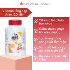 Azinc Vitalité Arko Pharma 120 viên bổ sung 12 vitamin 8 khoáng chất hàng Pháp cho người bận rộn