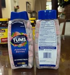 Viên nhai hỗ trợ dạ dày TUMS Extra Strength 1000mg  265V- Giảm ợ nóng, ợ chua - Hương vị trái cây - 265 viên của Mỹ