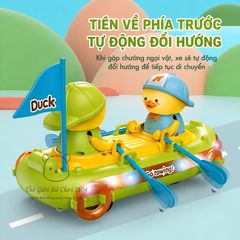 Đồ chơi vịt chèo thuyền tự động chạy có nhạc, đèn giúp bé phát triển giác quan Thế giới đồ chơi 1104