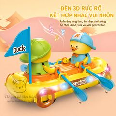 Đồ chơi vịt chèo thuyền tự động chạy có nhạc, đèn giúp bé phát triển giác quan Thế giới đồ chơi 1104