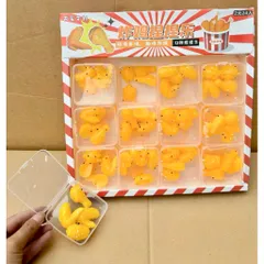 01 Hộp Squishy đùi gà, cánh gà (rang tỏi) mềm dẻo