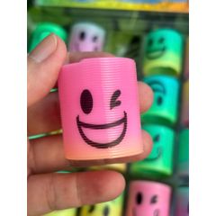 Đồ chơi nhựa Lò xo cầu vồng ma thuật mini hình mặt cười siêu cute