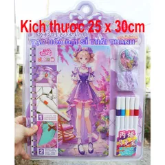 Sổ trang điểm Công chúa kèm 5 bút màu
