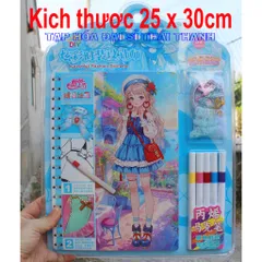 Sổ trang điểm Công chúa kèm 5 bút màu