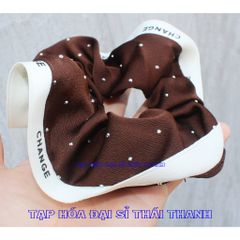 Buộc tóc vải đẹp đường viền có đính hạt lấp lánh