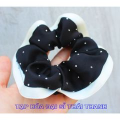 Buộc tóc vải đẹp đường viền có đính hạt lấp lánh