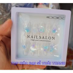 Bộ Móng tay đính hạt đá phát sáng lấp lánh chơi Tết