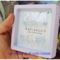 Bộ Móng tay đính hạt đá phát sáng lấp lánh chơi Tết