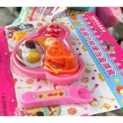 Đồ chơi nhựa đút ăn set dĩa cơm gà giải trí đút pudding vui nhộn