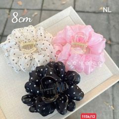 Kẹp tóc càng cua phồng chấm bi