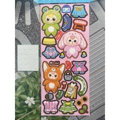Vỉ dán trang phục và nội thất (20 túi) sticker Baby Three nhiều hình