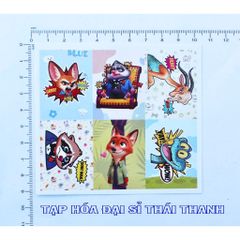 10 tấm sticker Cáo Thỏ Zootopia