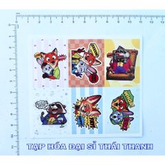 10 tấm sticker Cáo Thỏ Zootopia