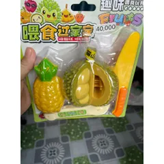Đồ chơi nhựa đút pudding hình sầu riêng, có dao chẻ& muỗng đút