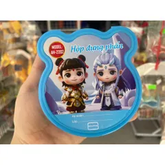 Hộp đựng phấn gồm 2 viên và 1 bông lau phấn