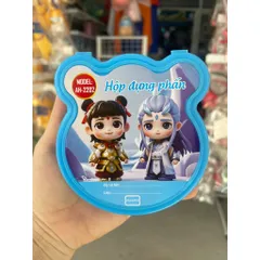 Hộp đựng phấn gồm 2 viên và 1 bông lau phấn