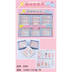 01 bộ móng tay thiết kế màu và đính hạt đá đi chơi Tết