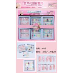 01 bộ móng tay thiết kế màu và đính hạt đá đi chơi Tết