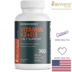 Organic Vitamin K2 D3 - 120 viên Mỹ - Giúp xương chắc khỏe, tăng sức đề kháng