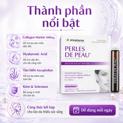 Arkopharma Perles De Peau Radiance Collagen 5000mg – Nước Uống Đẹp Da Pháp (Hộp 10 Ống)