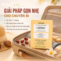 [sale date 1/2027] Viên uống đẹp da Lierac Sunissime The Preparing Capsules 30 viên. Hỗ trợ chống nắng, kéo dài hiệu ứng làn da rám nắng