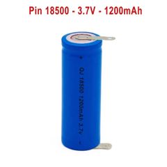 PIN 18500 3.7V DUNG LƯỢNG 1200mAh DÒNG XẢ CAO 5C, PHÙ HỢP CHO ĐÈN LASER, ĐÈN PIN, MÁY CẠO RÂU...