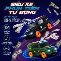 Đồ chơi xe ô tô chạy tự động phun tiền xoay 360 độ tăng khả năng quan sát cho bé Thế Giới Đồ Chơi 1104