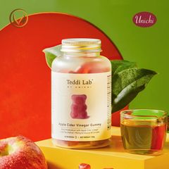 Kẹo dẻo giấm táo, hỗ trợ giảm cân Unichi Apple Cider Vinegar Gummy 60 viên