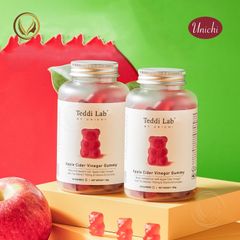 Kẹo dẻo giấm táo, hỗ trợ giảm cân Unichi Apple Cider Vinegar Gummy 60 viên