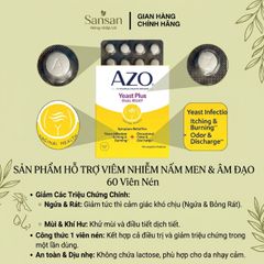 Viên uống bảo vệ sức khỏe Azo Yeast Plus/ Cranberry Urinary Tract Health, Tách lẻ
