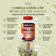 TPBVSK Kirkland Signature Krill Oil Omega3 + Astaxanthin 500mg Dầu nhuyễn thể 500v - Nội địa Mỹ