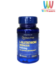 Viên uống trắng da nội sinh Puritan’s Pride L-Glutathione (Reduced) 500mg 30 Capsules