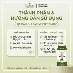 Dầu xịt Olive Oil Member's Mark 198g - Xịt chống dính, 0 calo, dùng cho nồi chiên không dầu