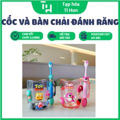 Cốc Và Bàn Chải Đánh Răng Sticker Cho Bé (TH7) (Màu ngẫu nhiên)