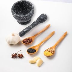Chày cối giã tỏi họa tiết giả gỗ vân đá (TH9)