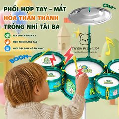 Bộ trống Jazz Drum 5 trống cho bé kèm ghế phát triển năng khiếu âm nhạc cho trẻ Thế giới đồ chơi 1104