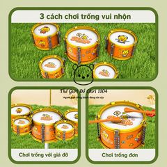 Bộ trống Jazz Drum 5 trống cho bé kèm ghế phát triển năng khiếu âm nhạc cho trẻ Thế giới đồ chơi 1104