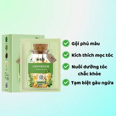 Dầu Gội Nhuộm Tóc Thảo Mộc Hộp 10 Gói , Dầu Gội Phủ Bạc Nhuộm Tóc Đen, Nâu Nuôi Dưỡng Tóc Óng Mượt