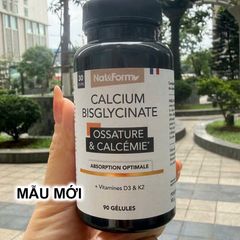 Canxi 1500mg + D3 K2 thuần chay Nat&Form Pháp 90 viên