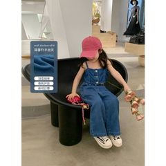 Hàng QC - Set áo yếm kèm quần suông jean cho bé gái mùa hè phong cách hàn quốc mặc đi chơi đi biển